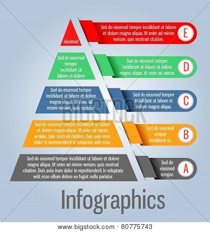 Modern, Clear Template Pyramid Shape. Can Be Used For Infographics, Websites Elements, Presentations