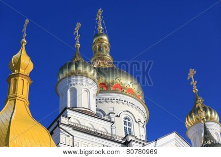 Pochaev's Lavra Cupola at nice day, Ukraine