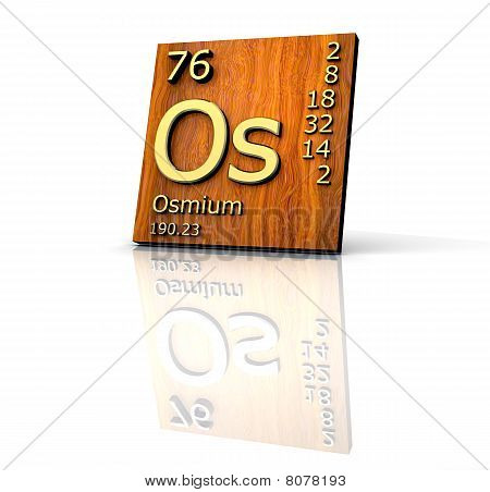 Osmio forma tavola periodica degli elementi - bordo legno