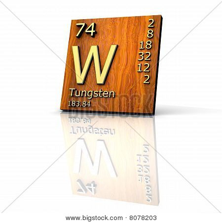 Tungstène forme Tableau periodique Elements - planche de bois