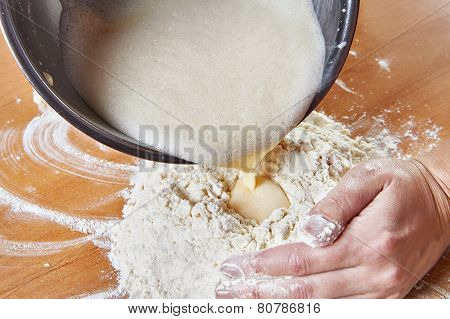 Cooking On Kitchen Flour And Dish