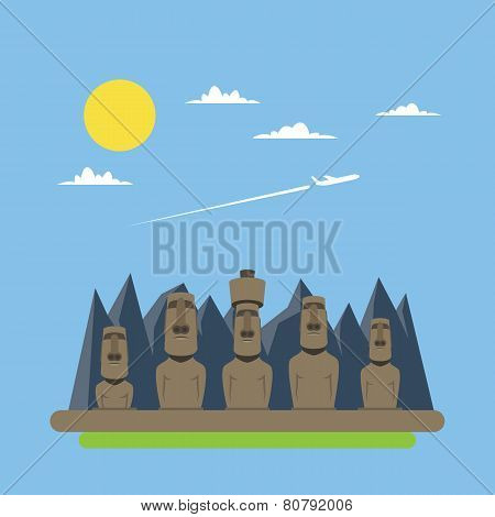 Flat Design Of Moei Statues