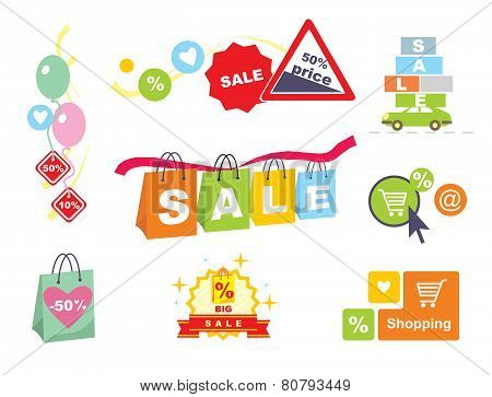 Sale tags. Sale banners set. Shopping