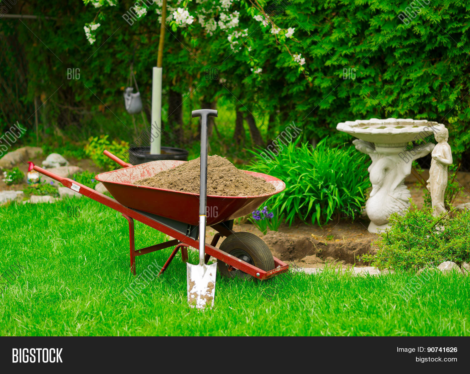Wheelbarrow Full Dirt Image & Photo (Free Trial) Bigstock