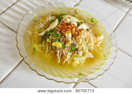 Soto, one of traditional Indonesia chicken soup with many herbs and spices