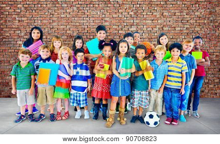 Multiethnic Children Smiling Happiness Friendship Concept