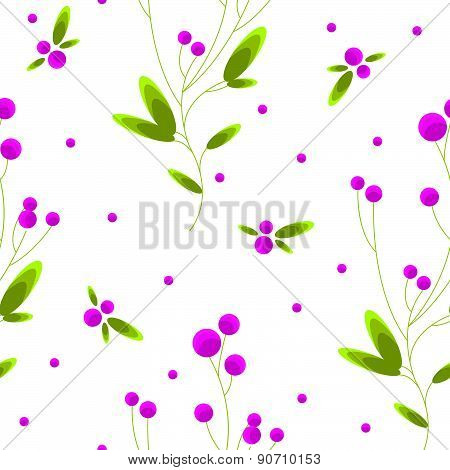 Seamless Pattern With Stylized Berries