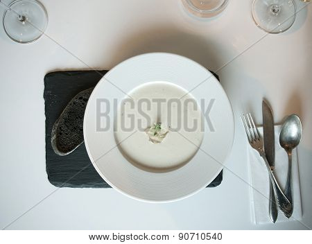 White Soup With Black Bread