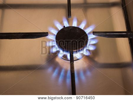 Blue Natural Gas Flames