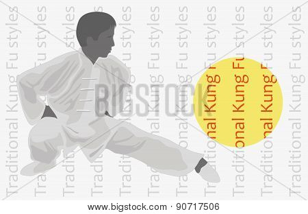 The Man The Engaged Kung Fu, An Original Illustration.