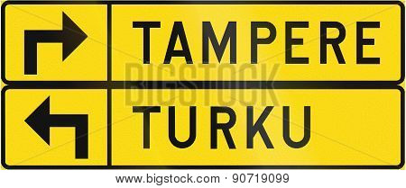 Detour Direction Sign In Finland