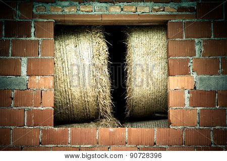 Bales of hay.