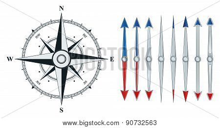 Compass With Similar Arrows Isolated
