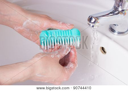 Woman Washing Her Hands