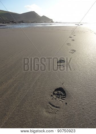 Beach Footprints Seascape