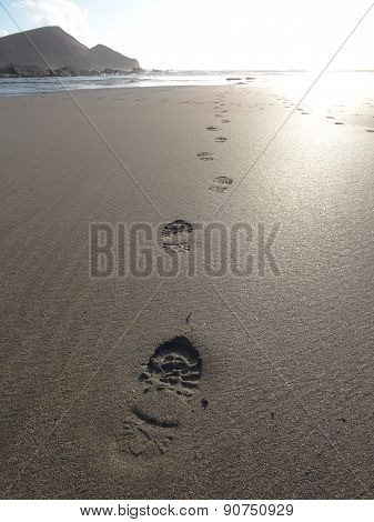 Beach Footprints Seascape