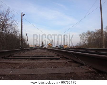 Railway going to the some houses