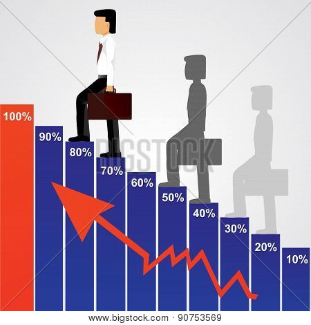businessman with briefcase going up stairs