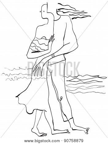 Art Of Line Art - Lovers