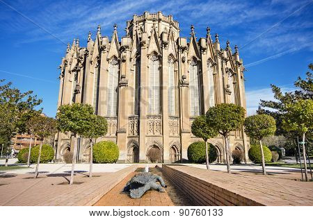 New cathedral famous touristic landmark in Vitoria Spain.