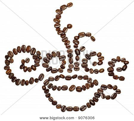 Segno fatto con chicchi di caffè