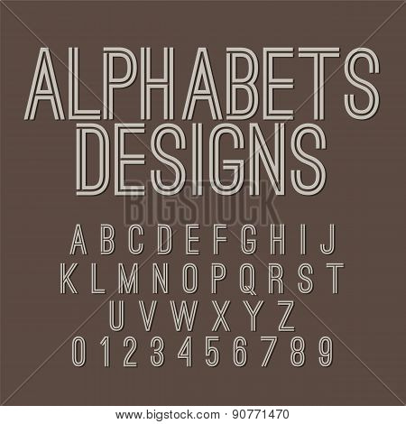Vintage Style Alphabets Set.