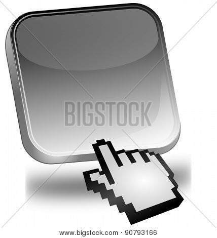 Silver blank Button with cursor