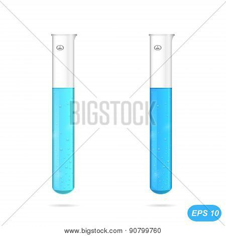 Chemical Test Tubes With Solution