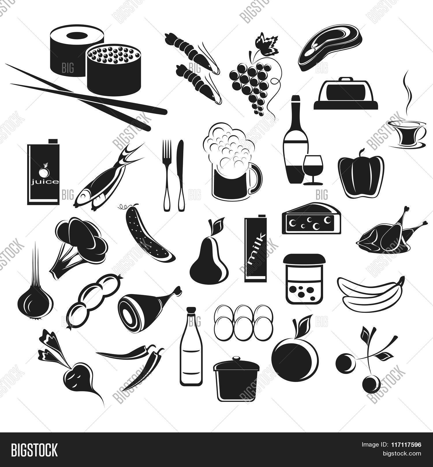 Icons Food Beverages Vector & Photo (Free Trial) Bigstock
