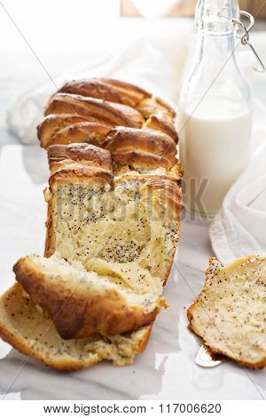 Yeast pull apart sweet bread with cream cheese