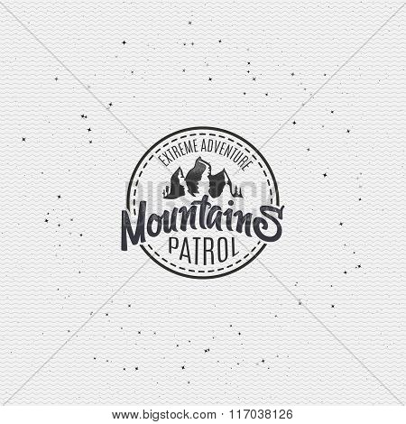 Mountain adventure and expedition insignia badges It can be used as a print on clothing, stamped bus