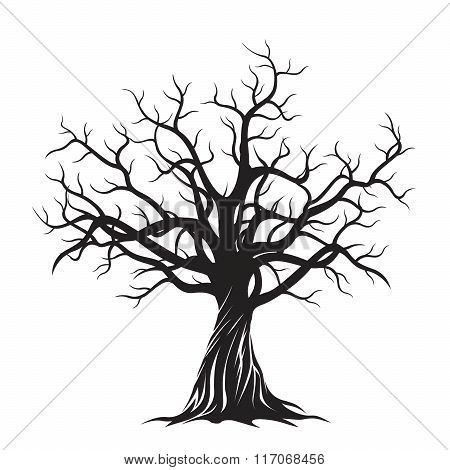 Old Tree. Vector Illustration.