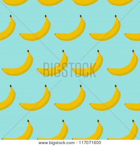 Colorful seamless pattern of  bananas. Vector illustration of summer fruits. Eco food illustration.