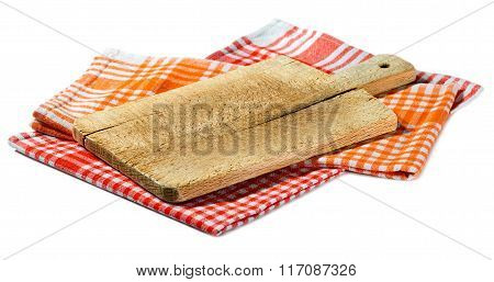 Old Wood Cutting Board Isolated On White
