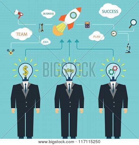 Business Strategy. Flat Graphic.