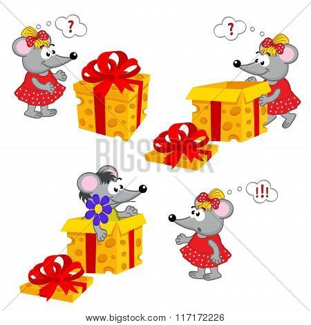 mouse girl and gift