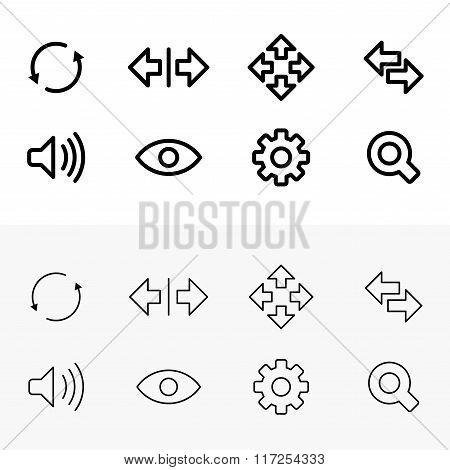 Set of flat line icons.