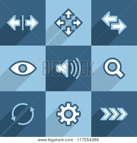 Set of flat line icons.