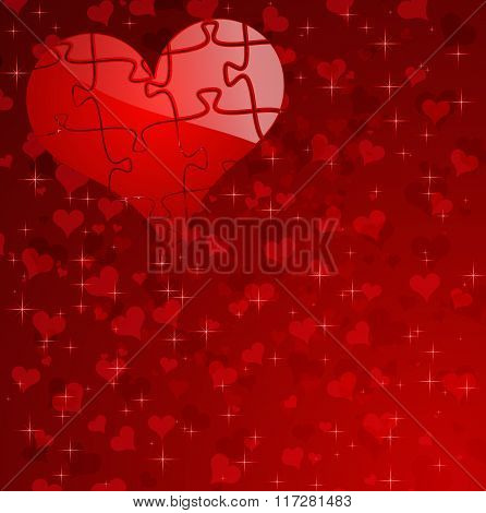 background on Valentine's Day with one heart