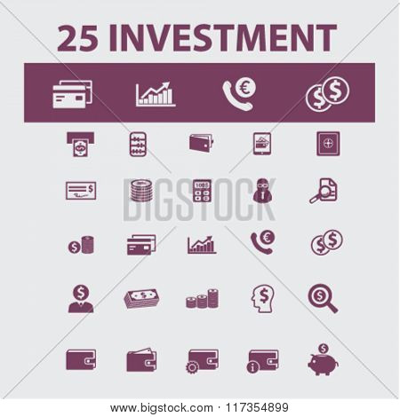 investment, bank, trading, finance, money, check concept  icons, signs vector concept set for infographics, mobile, website, application
