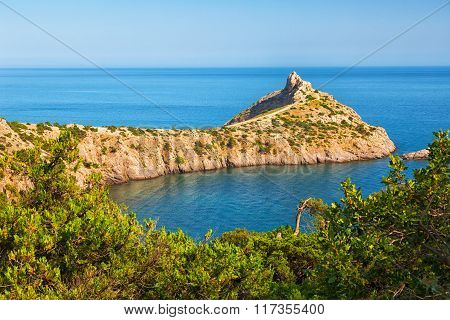 Nice View Of The Black Sea And Cape Kapchik, Crimea, Russia