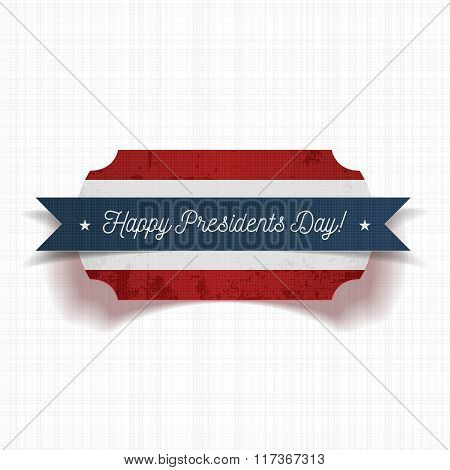 Greeting Label with Happy Presidents Day Text