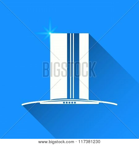 Kitchen Hoods On Blue Background. Vector Isolated