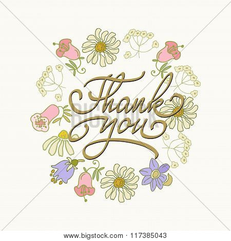 Thank You - Flower Art Handmade Paper Greeting Card 60