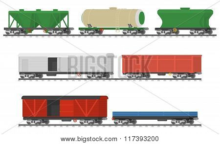 Essential Trains. Collection of freight railway cars.