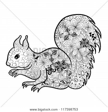 Squirrel Doodle Illustration