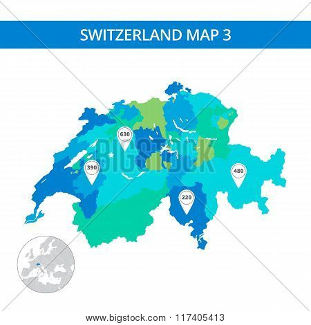 Switzerland map template 3