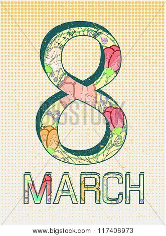 8 March. Vintage design.