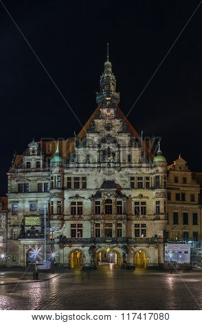 Georgentor At Night, Dresden, Germany