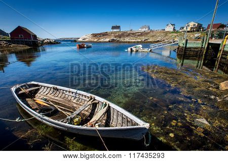 Boat In Harbour At Peggy's Cove, Nova Scotia